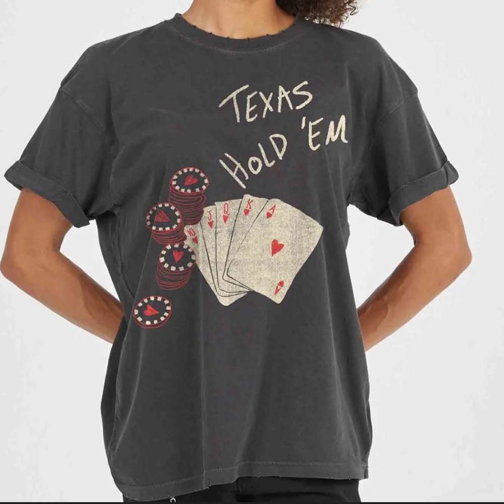 NWT Girl Dangerous Texas Hold 'Em Boyfriend T-Shirt